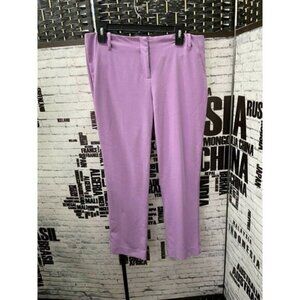 New York & Company Stretch 8 Lilac Zip Front Crop/Ankle Pants